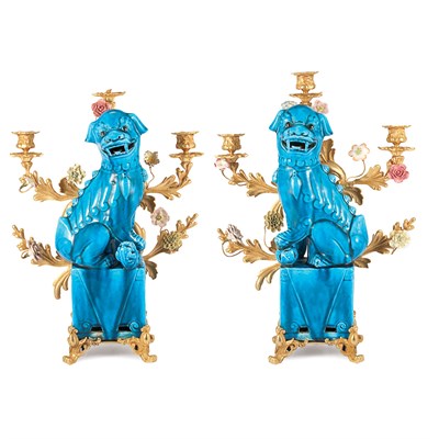 Lot 345 - Pair of Louis XV Style Gilt-Metal Mounted...