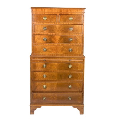 Lot 102 - George III Style Mahogany Chest on Chest...