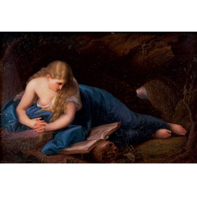 Lot 91 - Framed KPM Painted Porcelain Plaque of the...