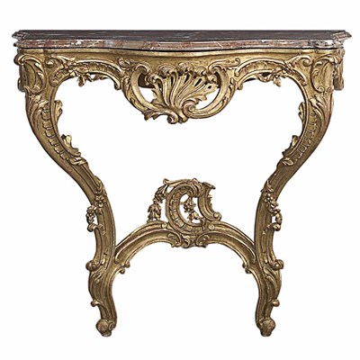 Lot 236 - Louis XV Style Gilt-Wood Console The liver...