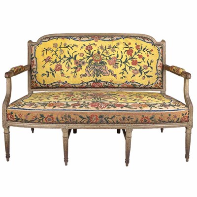 Lot 453 - Louis XVI Painted Canape Circa 1780 The arched...