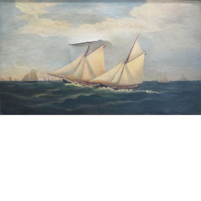 Lot 1 - American School 19th Century Sailboats at Sea...
