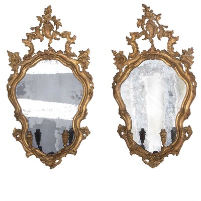 Lot 141 - Set of Three Italian Rococo Gilt-Wood...