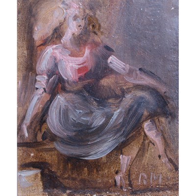 Lot 50 - Reginald Marsh American, 1898-1954 Seated Girl...
