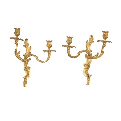 Lot 246 - Pair of Early Louis XV Style Gilt-Bronze...