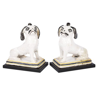 Lot 170 - Pair of Italian Maiolica Figures of Dogs 19th...