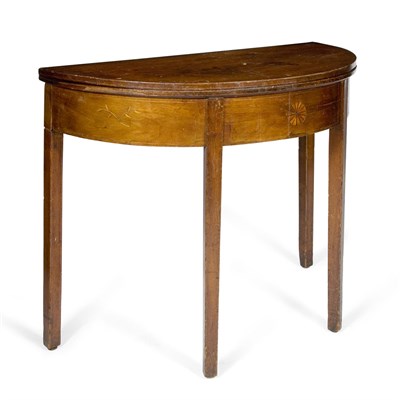 Lot 153 - Federal Inlaid Mahogany Fold-Over Games Table...