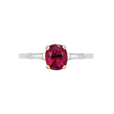 Lot 153 - White Gold, Ruby and Diamond Ring