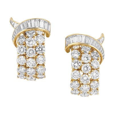Lot 568 - Pair of Gold and Diamond Earclips, Boucheron