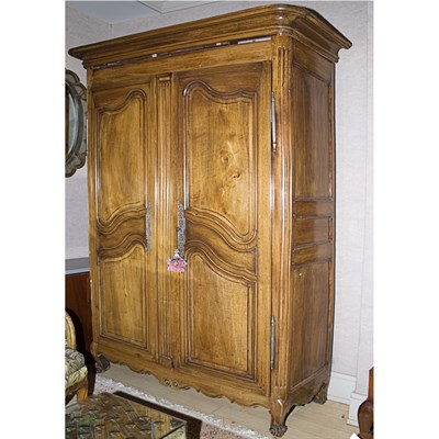Lot 534 - Provincial Louis XV Style Fruitwood Armoire...
