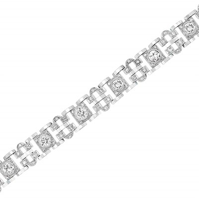 Lot 536 - Palladium and Diamond Bracelet