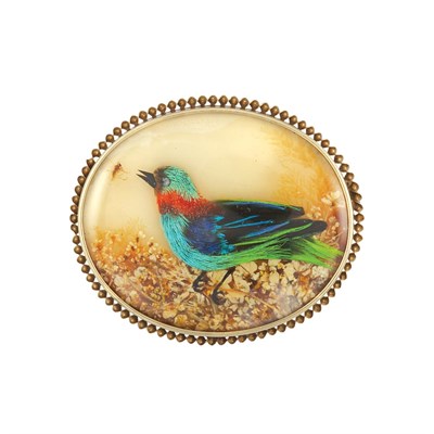 Lot 63 - Antique Gold and Reverse Crystal Intaglio Brooch