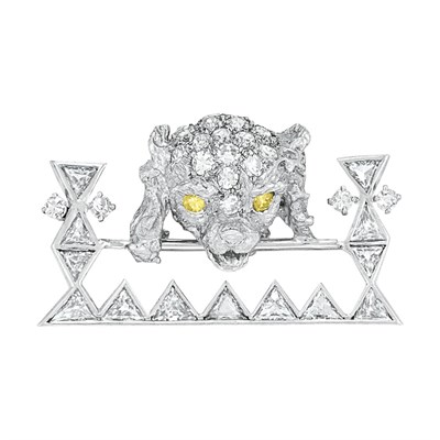 Lot 296 - Palladium and Diamond Brooch