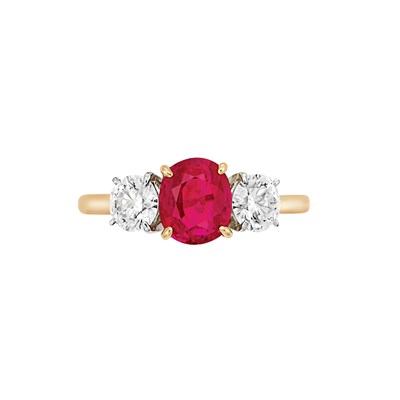 Lot 559 - Gold, Platinum, Ruby and Diamond Ring