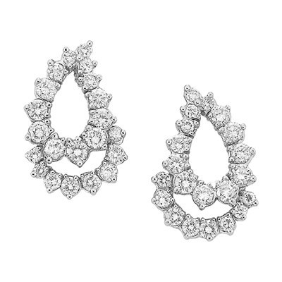 Lot 458 - Pair of Platinum and Diamond Earclips, Angela Cummings