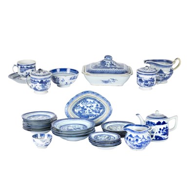 Lot 108 - Group of Canton Blue and White Porcelain...