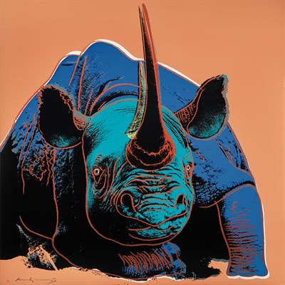 Lot 200 - Andy Warhol BLACK RHINOCEROS (F./S. II.301)...