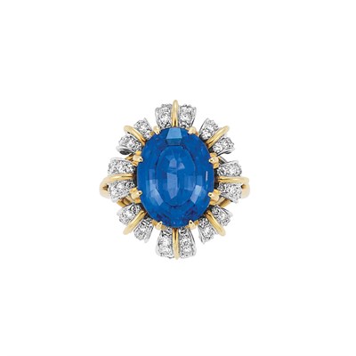 Lot 486 - Gold, Platinum, Tanzanite and Diamond Ring, Tiffany & Co., Schlumberger