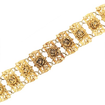 Lot 98 - Antique Gold Flower Bracelet