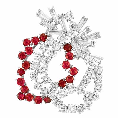 Lot 233 - Diamond and Ruby Clip