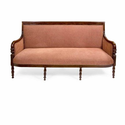 Lot 206 - Regency Style Mahogany Settee Length 69 inches.