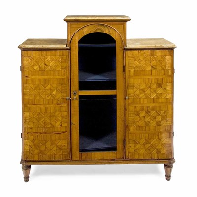 Lot 288 - Italian Parquetry Inlaid Fruitwood Cabinet...