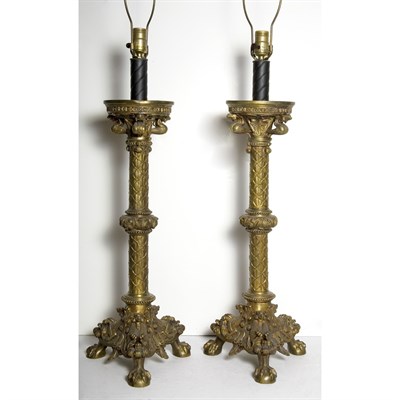 Lot 236 - Pair of Italian Baroque Style Gilt-Metal...