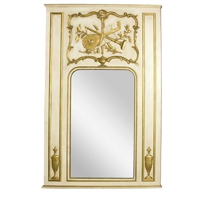 Lot 120 - Louis XVI Style Gilt and Ivory Painted Trumeau...