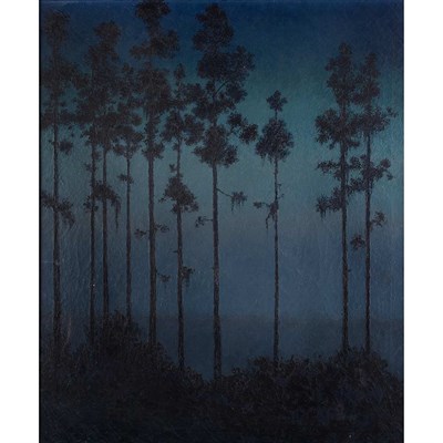 Lot 7 - American School 20th Century Trees in Twilight...
