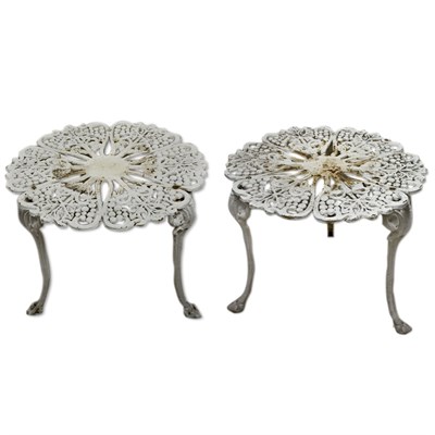Lot 127 - Pair of White Painted Metal Plant Stands...
