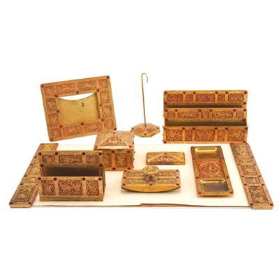 Lot 485 - Tiffany Studios Gilt-Bronze Desk Set In the...