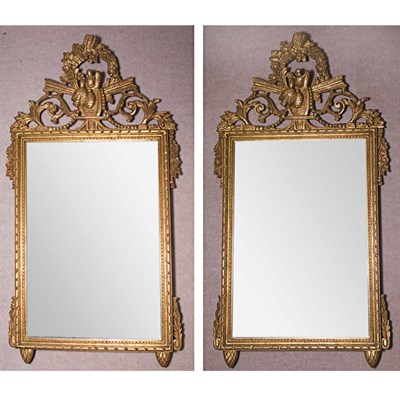 Lot 161 - Pair of Neoclassical Style Gilt-Wood Mirrors...