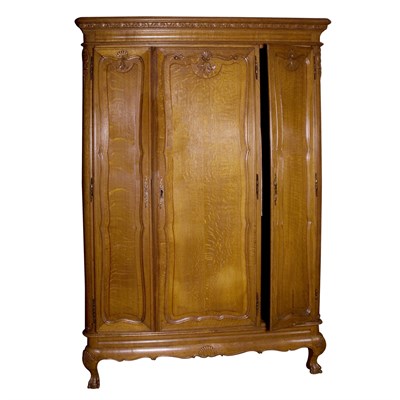 Lot 166 - Provincial Louis XV Style Fruitwood Armoire...