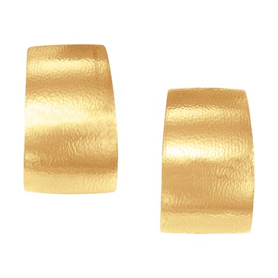 Lot 406 - Pair of Hammered Gold Hoop Earclips, David Webb