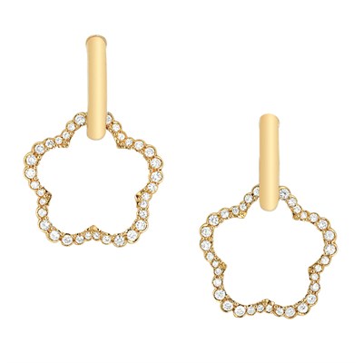 Lot 122 - Pair of Gold and Diamond Pendant-Earrings