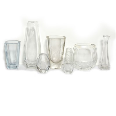 Lot 169 - Group of Seven Glass Vases Height of tallest...