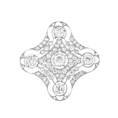 Lot 327 - Edwardian Platinum and Diamond Brooch