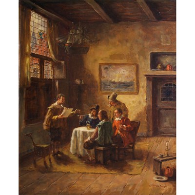 Lot 7 - Dutch School 19th/20th Century Recitation in a...
