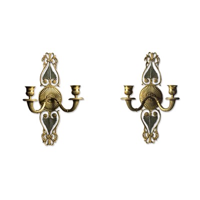 Lot 200 - Pair of Empire Style Gilt and Patinated-Metal...