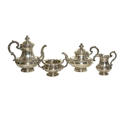 Lot 368 - German 800 Quality Silver Four-Piece Tea and...