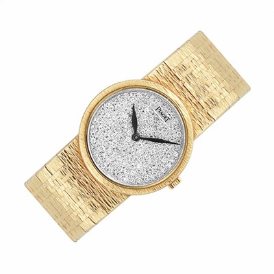 Lot 194 - Gold and Diamond Wristwatch, Piaget