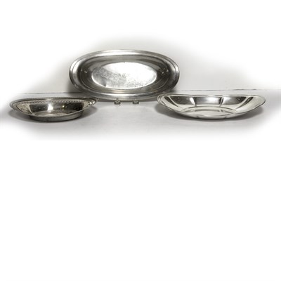 Lot 380 - Group of Three Sterling Silver Bread Trays...