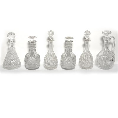 Lot 272 - Group of Six Cut Glass Decanters
