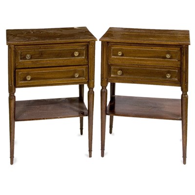Lot 311 - Pair of Louis XVI Style Mahogany Bedside...