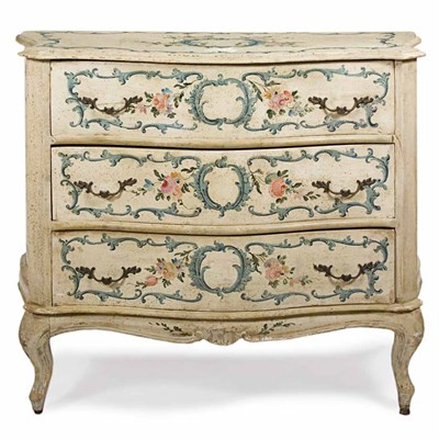 Lot 316 - Italian Rococo Style Painted Commode Height 34...
