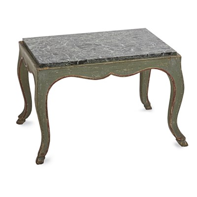 Lot 344 - Italian Marble Top Painted Wood Side Table...