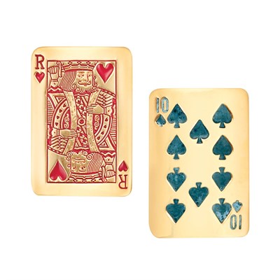 Lot 363 - Pair of Isabel Canovas Playing Card Earclips