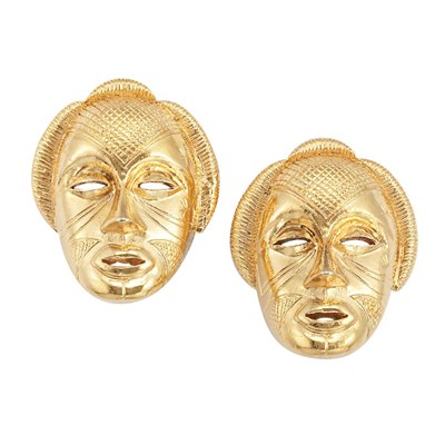 Lot 362 - Pair of Isabel Canovas Mask Earclips