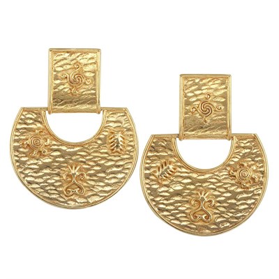 Lot 347 - Pair of Dominique Aurientis Doorknocker Earclips