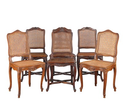 Lot 164 - Assembled Set of Six Provincial Louis XV Oak...